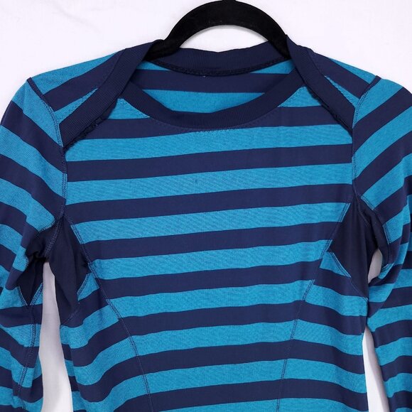 Lululemon Base Runner Shirt Women’s 6 Striped Pullover Long Sleeve Lightweight - Picture 3 of 11